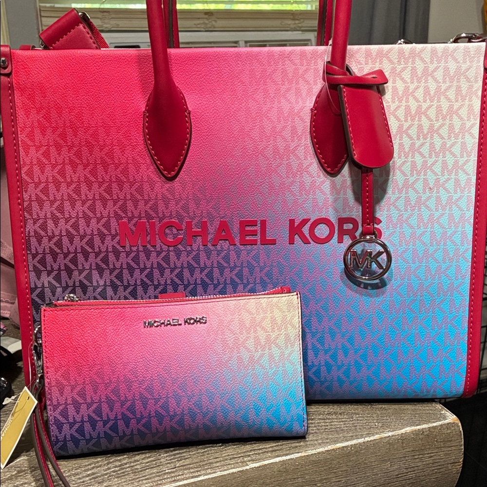 Michael Kors Gradient Pink and Blue Tote